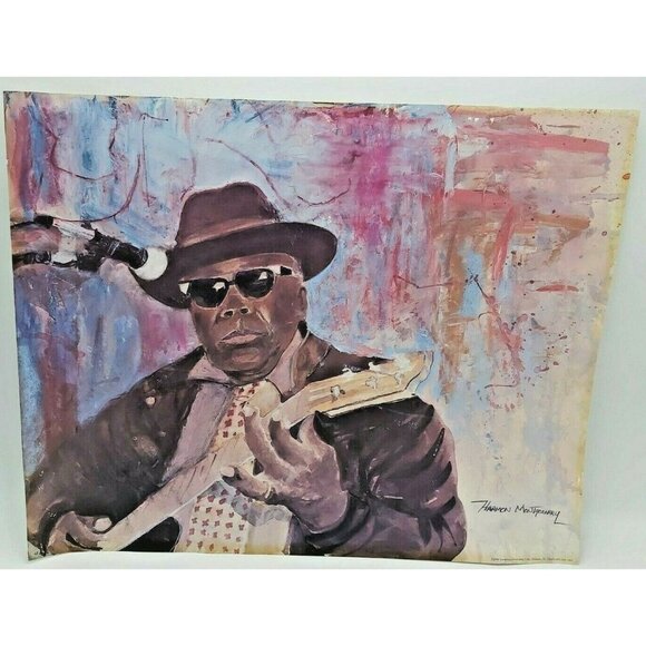 North West Publisher 1996 by Harmon Montgomery - John Lee Hooker Poster 20 x 16" - Picture 1 of 6